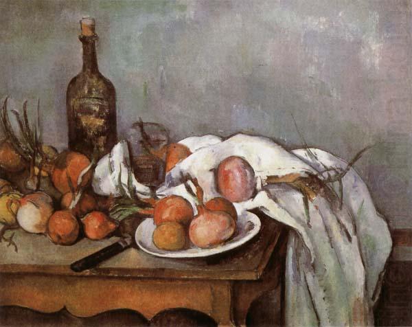 Onions and Bottle, Paul Cezanne